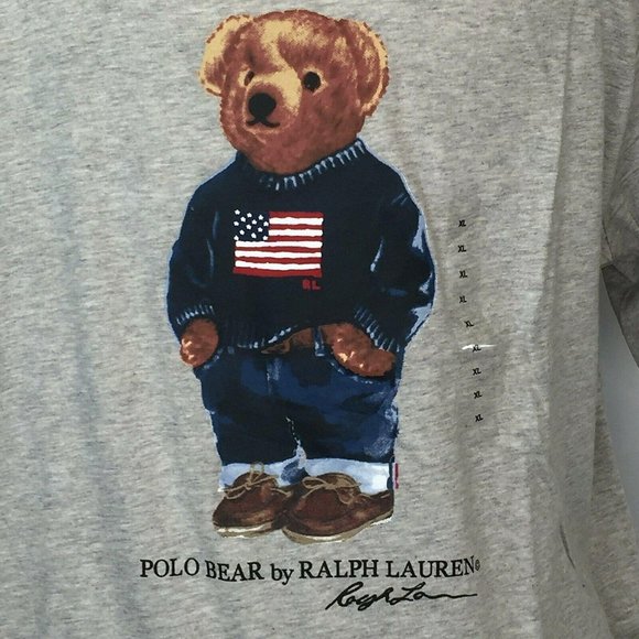 Polo Ralph Lauren USA Flag Bear T-Shirt XL America - Picture 1 of 9